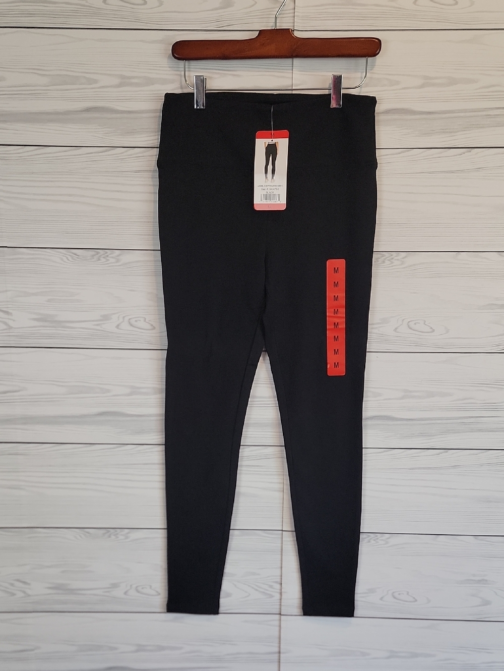 Max & Mia Legging High-Waisted French Terry - Black Womens Size M  NWT